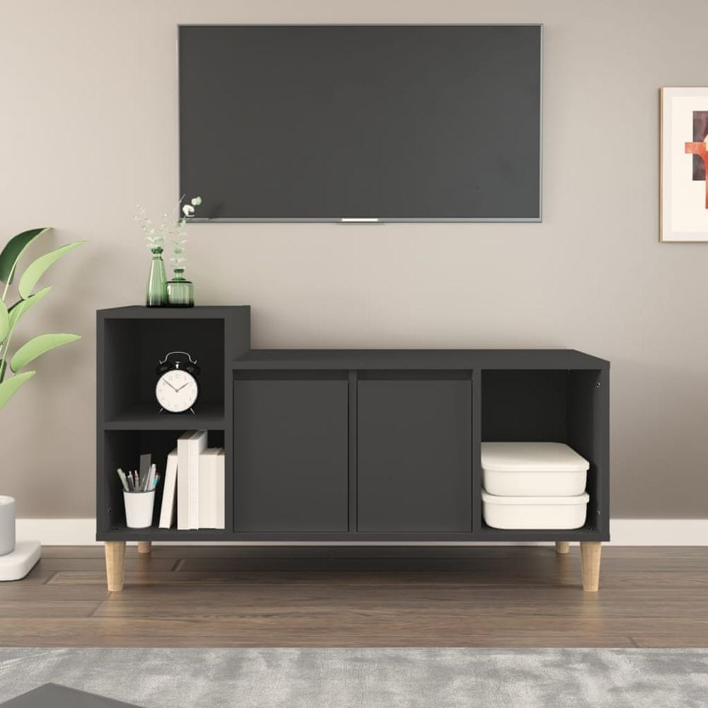 Vidaxl TV skrinka čierna 100x35x55 cm spracované drevo